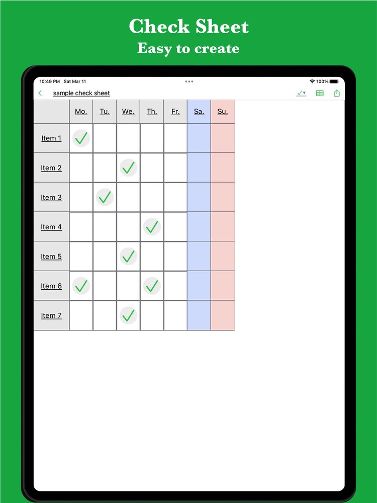# Simple CheckTable 1