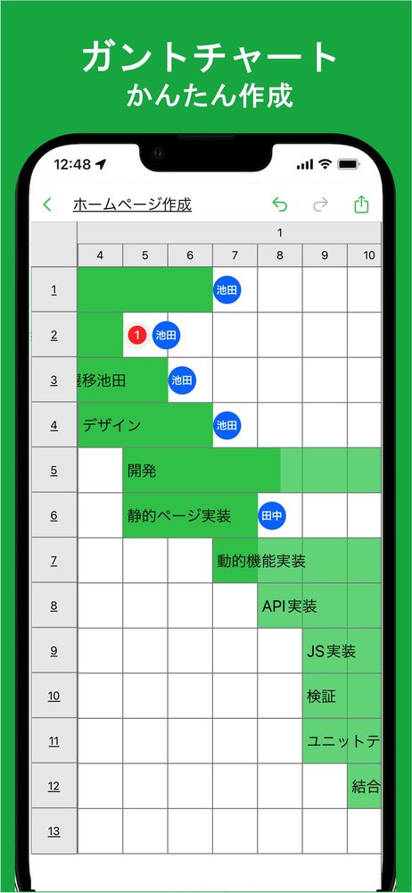iGanttChart: シンプルなガントチャートアプリ 1