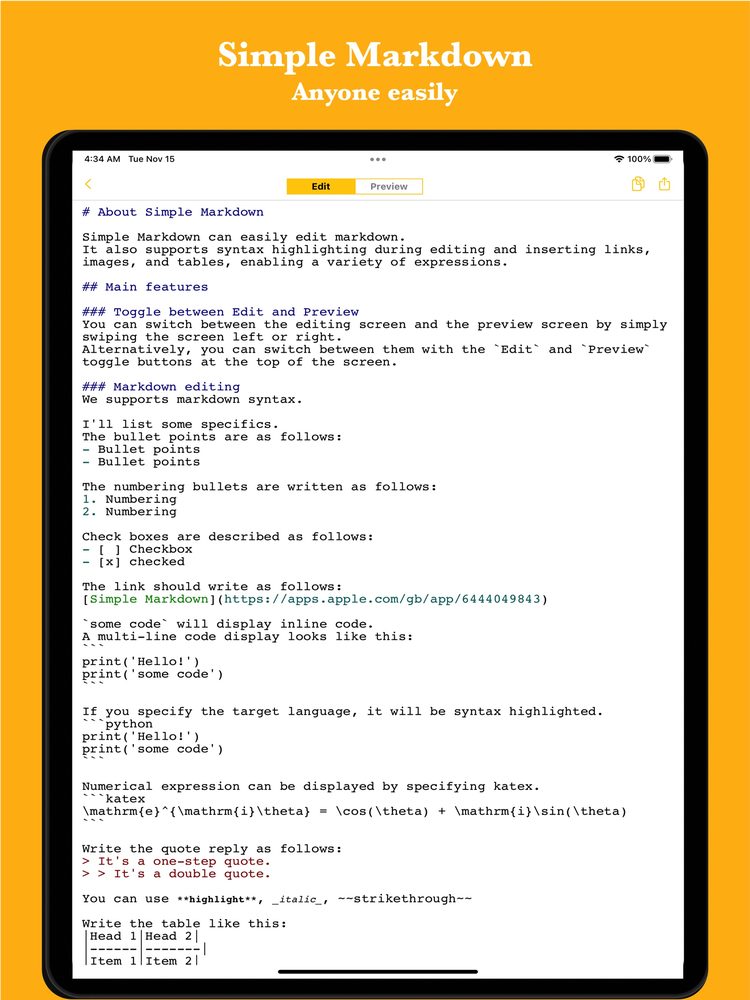 Simple Markdown Editor 1