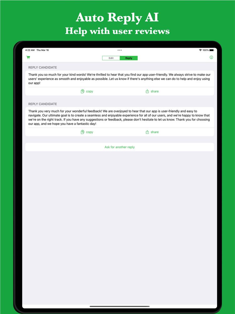 Reply AI for AppReview 1