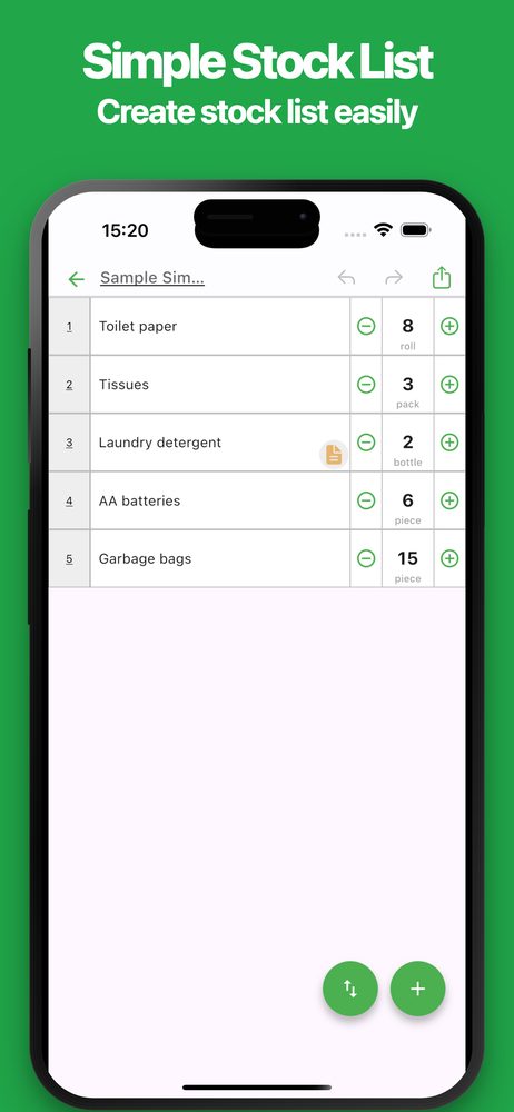 Simple Stock List 1