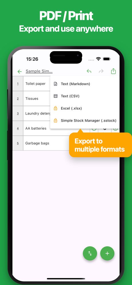 Simple Stock List 5