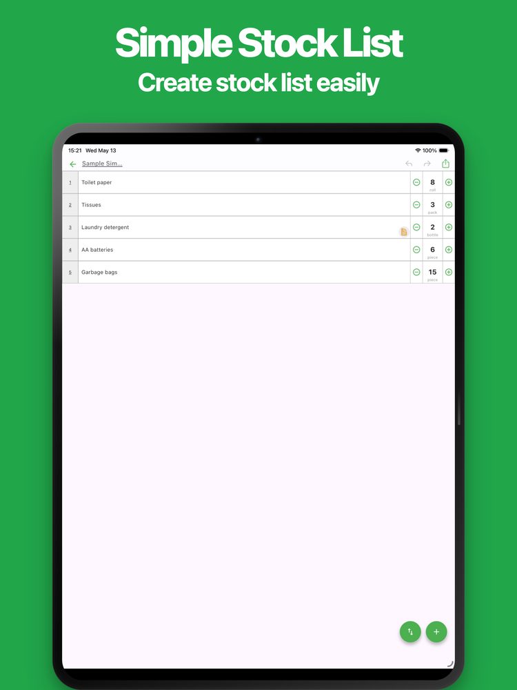 Simple Stock List 1